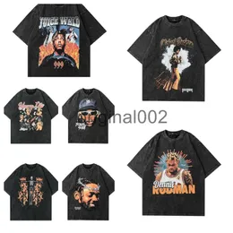 TKPA Magliette da uomo Y2K Abbigliamento Grafica americana Tide Marca Retro Wash Do Old T-shirt a maniche corte allentata Donna Hip Hop Streetwear qr