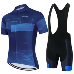 Men Cycling Jersey Set Summer Short Sleeve Breattable MTB Bike Clothing Maillot Ropa Ciclismo Uniform Suit 240307