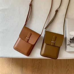 HBP bez marki Korea Południowa Nowa design PU skórzana torba na ramię minimalistyczny telefon Crossbody Mini