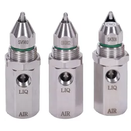 Sprayers 1PCS Mist Air Atomizing Spray Nozzle 30/60/80 Injection Angle Ultrasonic Nozzle Air Atomizer Nozzle Dry Fog Dust Removal Nozzle