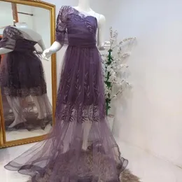 Sukienki imprezowe Mignon Tiulle A-Line One Rushoter Promowa sukienka z marszczeniem cekiny podłogowe populer formalny elegancki wieczorny sukienka dla kobiet 2024