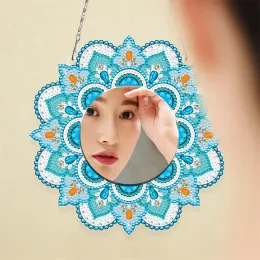 Stitch Diamond Målning Vindklockor 5D Pendant Mirror Bedroom Decoration Hangings Handgjorda DIY Dream Catcher Crystal Hangings