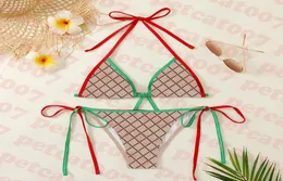 Khaki Swimwear Womens Bikini Set Letter Print Swimsuit For Women Classic Strappy Ladies Bathing Suits4480141