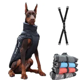 ペットの防水性の大きな犬のコートのための大きなジャケットファーの毛皮襟冬犬服フレンチブルドッグパグ衣装Y1124220H