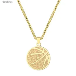 Pendant Necklaces Wannee 2023 Western Hot Design Stainless Steel Pendant Necklace Basketball Pendant Necklace Men Women Sports JewelryL242313