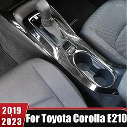 Acessórios interiores para toyota corolla e210 2024 híbrido inoxidável painel de mudança de engrenagem do carro copo quadro capa guarnição adesivos protetor