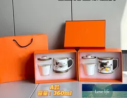 상단 Quaitly Matu Bone China Tea Leak Cup Ceramic Teas 분리 차 컵 사무실 워터 컵 머그잔