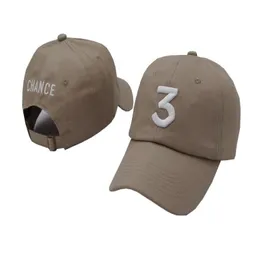 Black Khaki المغني الشهير Chance the Rapper 3 Chance Cap Letter Lettern Temproidery 3D Baseball Caps Hip Hop Streetwear Savage Snapb240f