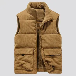 Winter Fashion Wool Vest Male CottonPadded Vests Coats Men Sleeveless Jackets Warm Waistcoats Clothing Plus S6XL 240229
