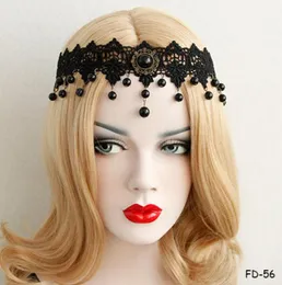 Bohemian Ladies Lace Rhinestone Dangle Hair Hair Hair Band opaska na głowę Fancy Dress Party Girls Headdress Lei Headwear3720024