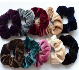 Whole and retail New Women Velvet Elastic Hair Scrunchie Scrunchy Hairbands Head Band Ponytail Holder middle size 4773374