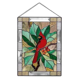 Dekorativa föremål Figurer Färgade glasfönsterpaneler Hangings Bird Mönster Akrylhänge med kedje Handgjord vägghem D2942