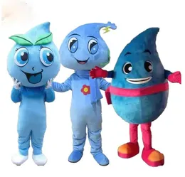 2024 Halloween Cartoon Water Drop Mascot Costume Ochrona środowiska Śliczne małe krople wodne rekwizyty Party Festival Festival