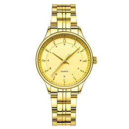 Kvarts klockälskare klockor kvinnor män par analoga klockor läder armbandsur mode casual guld
