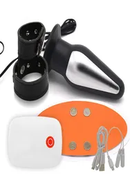 Wtyczka elektryczna Anal Electro dla mężczyzn masturbator z pierścieniem na seks zdalny aplikacja smartfon impuls dla dorosłych Y200616 Dildo Dildo Vibrator9957164