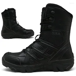 Sapatos de fitness botas táticas para homens combate militar 2024 ao ar livre alta superior segurança motocycle
