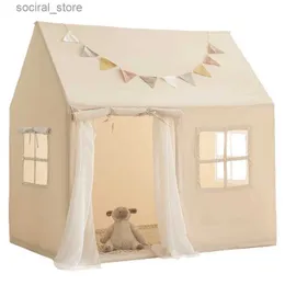 おもちゃのテント韓国のInstagramChildrens Tent Indoor Girl and Boy Home Princess Castle Small House Baby Toy Game House L240313