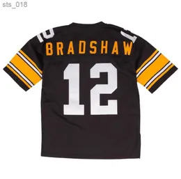 Fãs Tops Tees Futebol Jerseys Stitched Football Jersey 75 Joe Greene 58 Jack Lambert 12 Terry Bradshaw 1975 Malha Retro Rugby Jerseys Homens Juventude S-6XLH240313