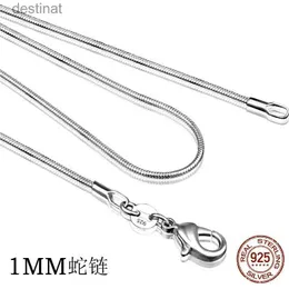 أخرى 925 Sterling Silver Necklace Women Silver Fashion Jewelry Snake Chain 1MM NETLACE 16 18 20 22 24L242313