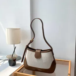 HBP Non-Brand 2024 منتج جديد أنيقة متينة الإبطاء الكتف حقيبة النساء الإبداعية Pu Stitching Canvas حقائب اليد الفاخرة السيدات الكوري