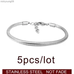 Braccialetto 5 pz / lo acciaio inossidabile 316L braccialetto a catena del serpente adatto braccialetto Pandoraer donne gioielli fai da te che fanno brazaletes de acero inoxidableL2403