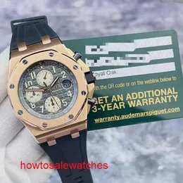 Highend Hot AP Wrist Watch Royal Oak Offshore Series 26470or Mens Watch 18K Rose Gold Date Timer 42mm Automatisk mekanisk klocka