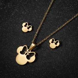 Other SMJEL Stainless Steel Necklaces for Women Jewelry Mini Animal Rabbit Necklace Heart Beat Dog Paw Print Collier Femme WholesaleL242313
