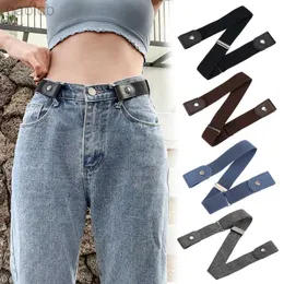 Bälten Invisible Belt Buckle Seamless Lazy Elastic Jeans Belt Buckle Stretch Midjebälte LDD240313