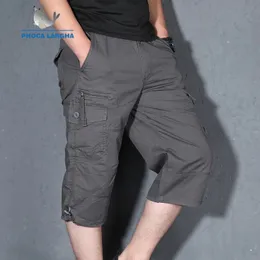 Kargo Şort Erkekler Yaz Günlük Çok Cep Şort Masulino Erkekler Genel Askeri Katı Kısa Pantolon Artı Boyut S 5XL240313