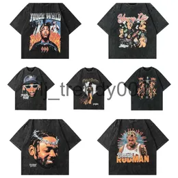 Tkpa herrar t skjortor y2k kläder amerikansk grafisk tidvattnet varumärke retro tvätt gör gammal lös kort ärm t-shirt kvinnors hiphop streetwear wy