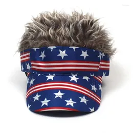Ball Caps Stars And Stripes Wig Baseball Cap Women Men Sports Outdoor Street Empty Top Hat Personality Holiday Dress Mao Hats