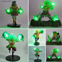 Action Toy Figures Z Broly Anime Figures LED Night Light Toy Broli glödlampa Collector Action Figma Model Toy Broly Doll Juguetes Q240313