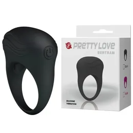 Pretty love silicone vibratório anel peniano vibrador anéis de pênis clitóris brinquedos sexuais adultos para homens produtos pau 240312