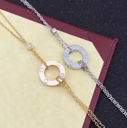 Женщина -бренд мужчина любовь браслеты очарования розового золота серебряные украшения с бриллиантами Новый дизайнерский браслет модный фестиваль подарок
