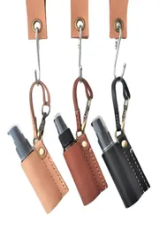 Part Favor Hand Sanitizer Holder With Bottle Pu Leather Cover Tassel Keychain Portable Desinfectant Case Tomma flaskor Holder Ke3457245