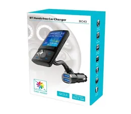 BC43 Bluetooth FM nadajnik kit samochodowy mp3 odtwarzacz lcd kolorowy ekran QC30 DUAL USB Szybka ładowarka 8583891