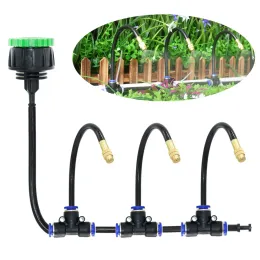 Kits Outdoor Misting Kühlsystem DIY Gartenbewässerung Bewässerung 8mm Messing Zerstäuberdüsen Anschlusssatz für Terrassengewächshaus