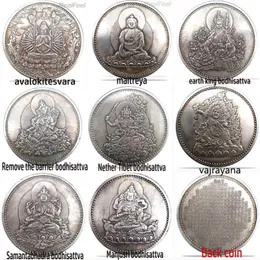 China Coin 8pcs Fengshui Buddha powodzenia monety Mascot308k