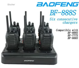 Рация Baofeng 888s, 6 упакованных полных комплектов с шестизарядным устройством, УВЧ, 2-полосная радиостанция, портативная рация baofeng BF-666S 777S Walkie Talkie AcL2403L2403