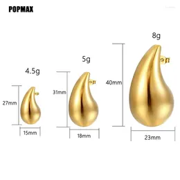 Stud Earrings POPMAX Metal Smooth Water Drop Series 31mm-51mm Women's Earstuds Chunky Large Exaggerated Jewelry Gifts 2024 Ear Pendant