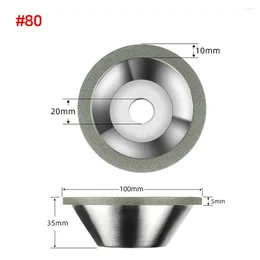 1pcs 100 مم من الكوب من عجلات العجلة الماس على شكل أدوات قطع طحن الصلب التنغستن للملحقات 80-400grit