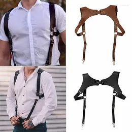 Belts Men's Leather Harness Waist Belt Vest Straps Vintage Body Bondage Harajuku Ornament Unisex Suspender Brace Buckle