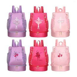 Sacos escolares Saco de balé armazenamento casual com mochila de renda bonito crianças mochila para dança ginástica esportes fitness viagem