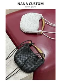Luxury Bottegs Venets Jodie Bag 2024 Ny Sardine Leather Woven Womens Advanced Mångsidig handhållen Dumpling Shoulder Messenger Bag med original 1: 1 logotyp