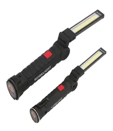 Edison2011 Tragbare 5-Modus-COB-Taschenlampe, USB wiederaufladbar, LED-Arbeitslicht, magnetische COB-Lanterna, Hängehakenlampe für Outdoo4042634