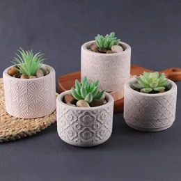 Craft Tools Cylinder Flower Pot Cement Mold Gardening Planter Concrete Silicone For Handmade Candle Jar Storage Box Plaster Resin 233G