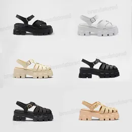 10A Designer Sandals Kobiety Monolit pianki gumowe sandały szydełkowe klatka sandałowa wyściełana skórzana bączkowca bajer ściągacza letnie buty na plażę buty plażowe