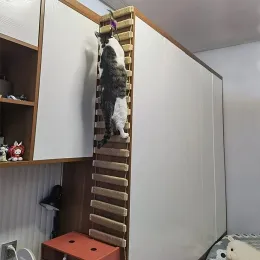 Scratchers Cat Rope Ladder Climbing Frame, Outdoor Step Scratcher, Post Wall Climbing Bridge, Sisal Rope Ladder for Pets Furniture