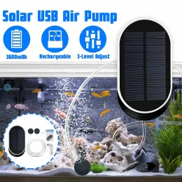 Tillbehör Solar syregenerator, luftpump, USB -laddning, Aquarium Pond Kit, vikbar bärbar utomhusfiskeuppblåsning med Air Stone New