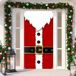 Zasłony świąteczne drzwi kurtyna 90x200 cm Święty Mikołaj Snowman Xmas tło tło Merry Cristmas Door Decor do domu Dekoracja noworoczna